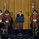 President Reagan addressing British Parliament, London, June 8, 1982