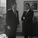 Dan Rather and Ronald Reagan 1982